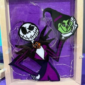 Purple Skeleton Halloween Shadowbox Art Display